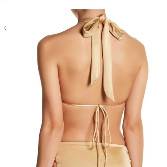 ❤SALE❤Lovers + Friends Gold Swim Top - Picture 2 of 6